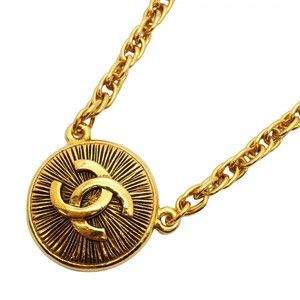 Chanel Coco Mark Circle Choker in GP Plated Gold for Women